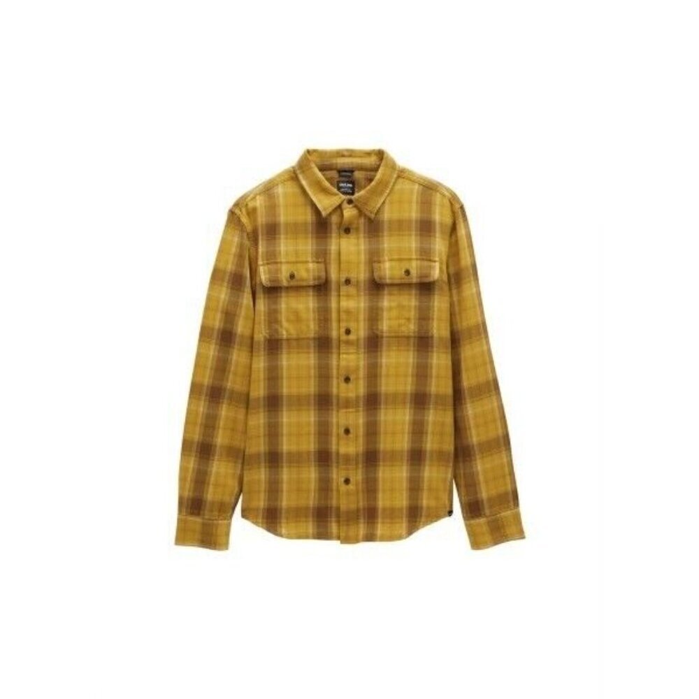 Prana Edgewater Shirt Slim Fit flannel plaid shirt medium color Morro MSRP $79